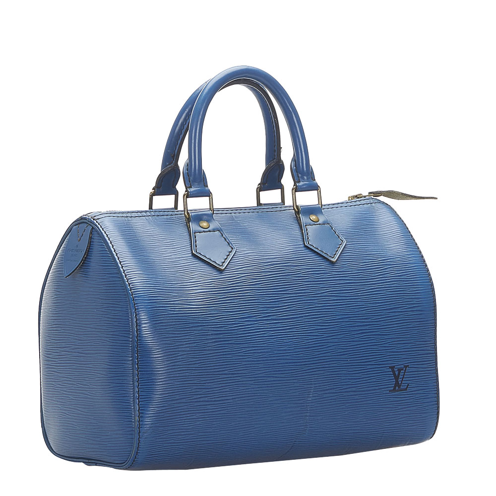 

Louis Vuitton Blue Epi Leather Speedy 25 Bag