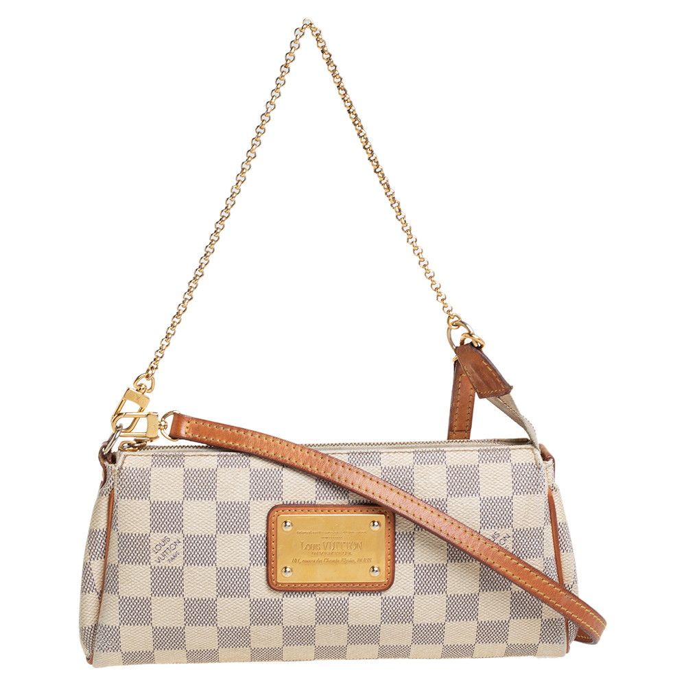 Louis Vuitton Damier Azur Eva Pochette w/ Strap - White Shoulder Bags,  Handbags - LOU817499