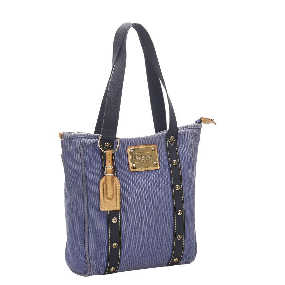 

Louis Vuitton Purple Canvas Antigua Cabas MM Bag, Blue