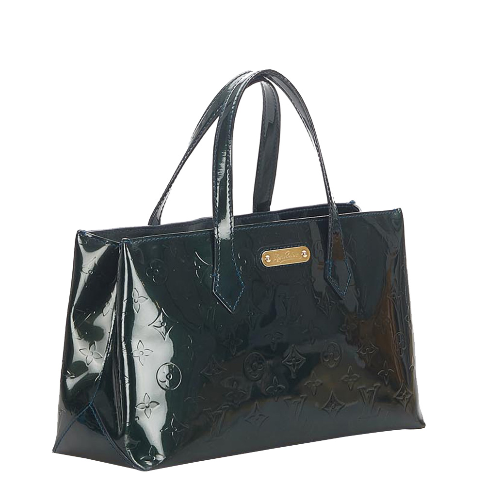 

Louis Vuitton Green Monogram Vernis Wilshire PM Bag