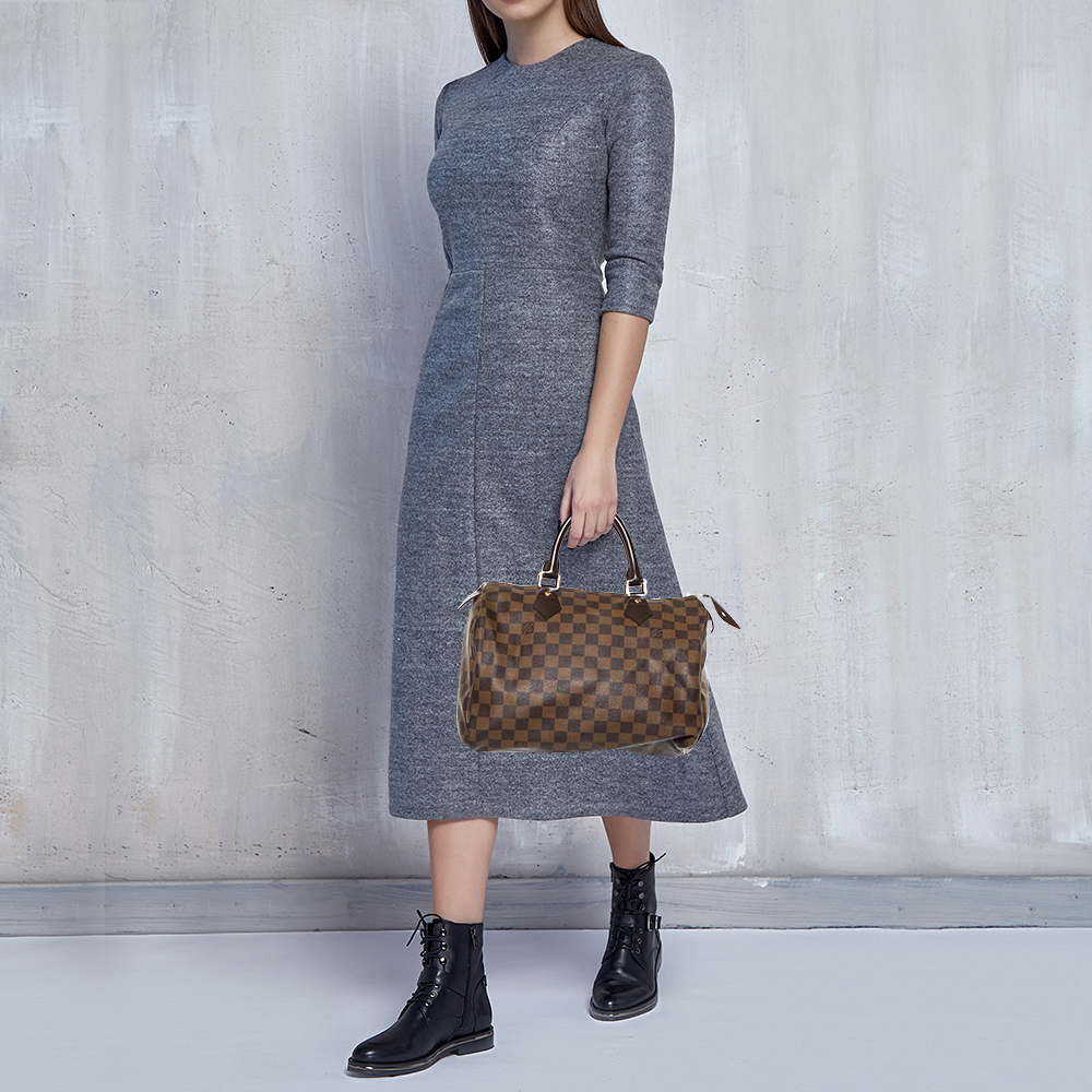 

Louis Vuitton Damier Ebene Canvas Speedy 30 Bag, Brown