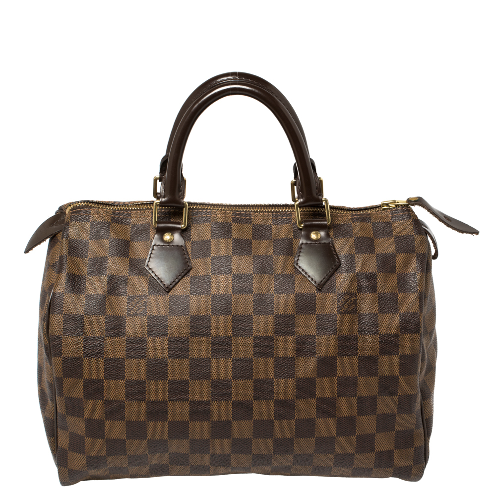 Pre Owned Louis Vuitton Damier Ebene Canvas Speedy 30 Bag