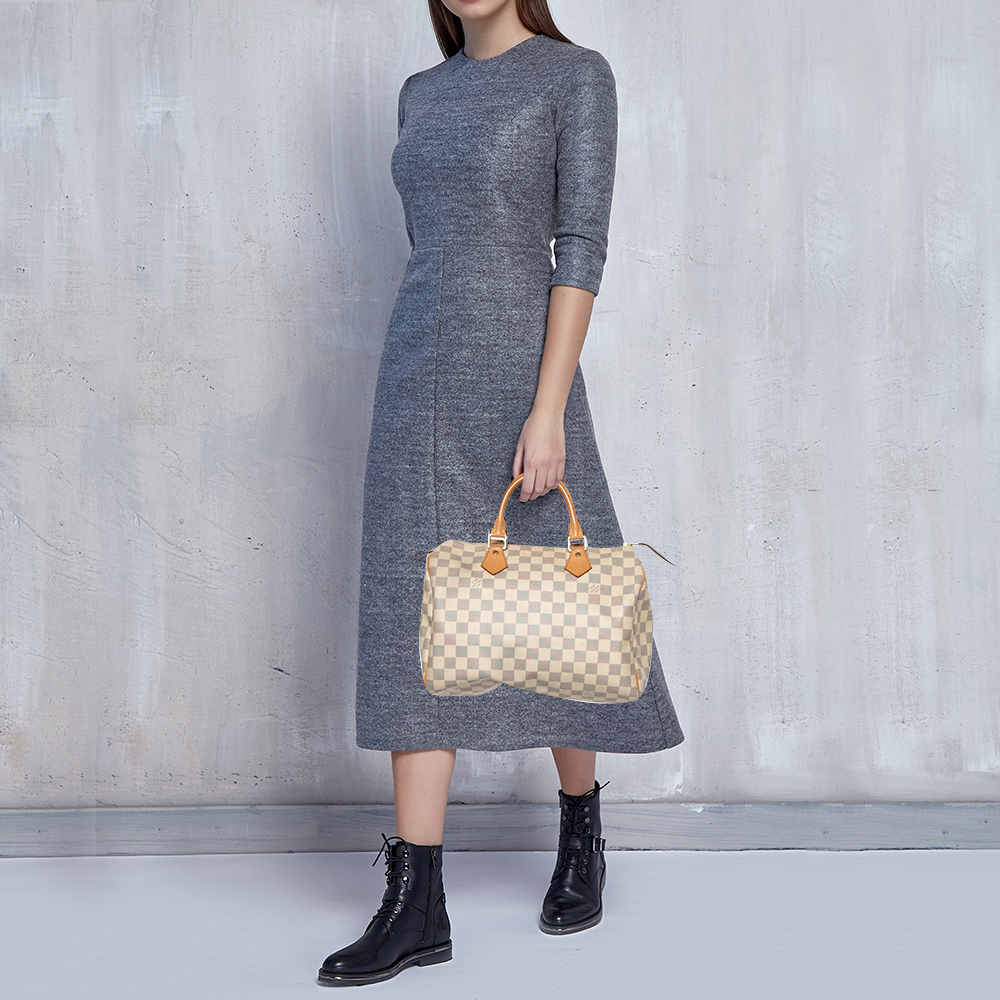 

Louis Vuitton Damier Azur Canvas Speedy 30 Bag, White