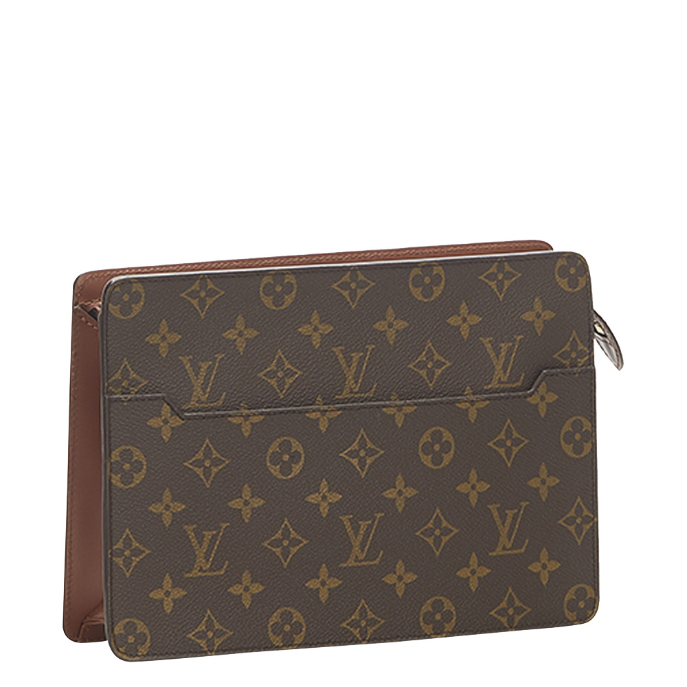 

Louis Vuitton Monogram Canvas Pochette Homme Clutch Bag, Brown