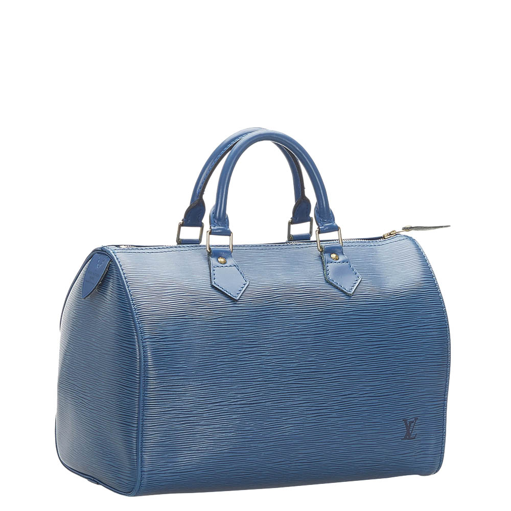 

Louis Vuitton Blue Epi Leather Speedy 30 Bag