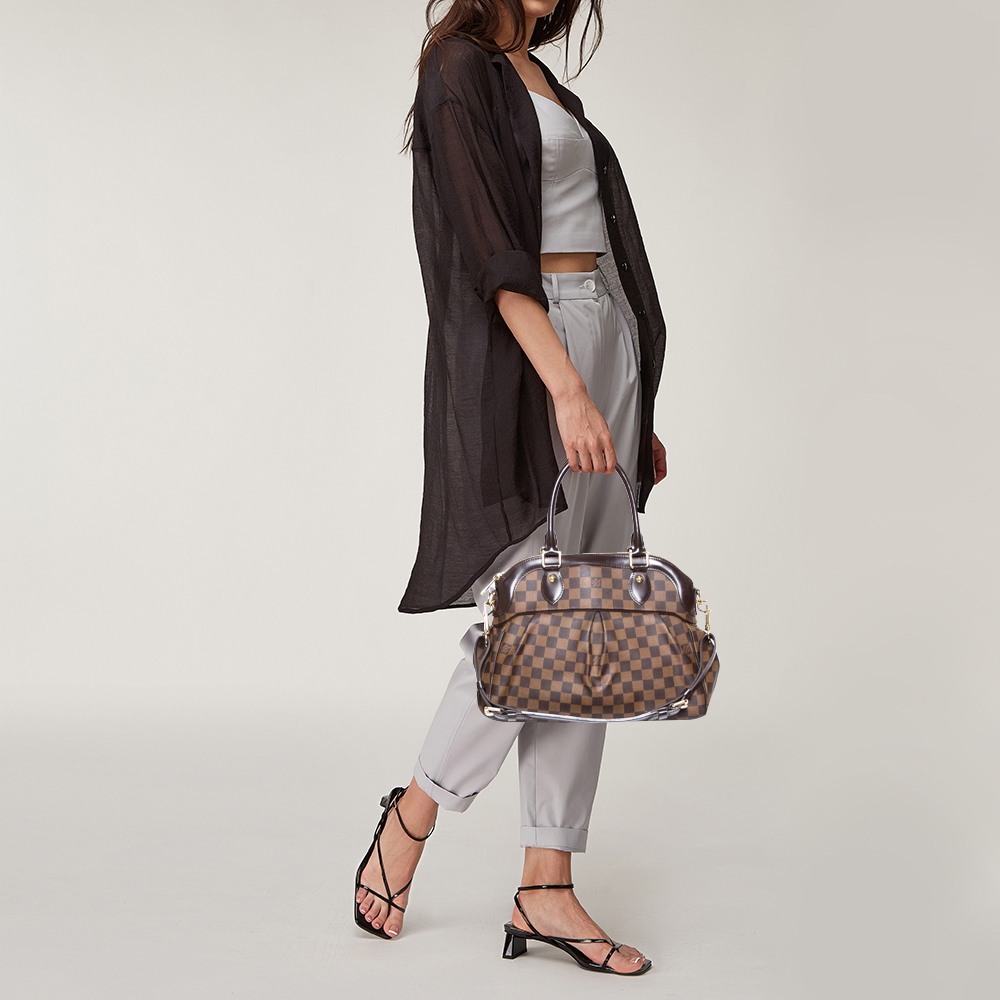 

Louis Vuitton Damier Ebene Canvas and Leather Trevi PM Bag, Brown