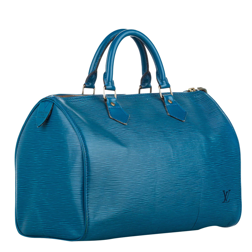 

Louis Vuitton Blue Epi Leather Speedy 30 Bag