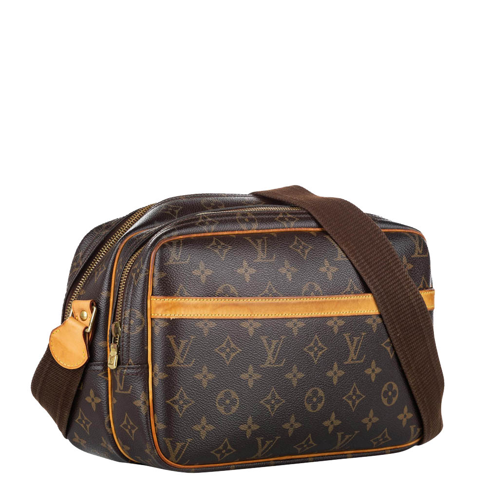 

Louis Vuitton Monogram Canvas Reporter PM Bag, Brown