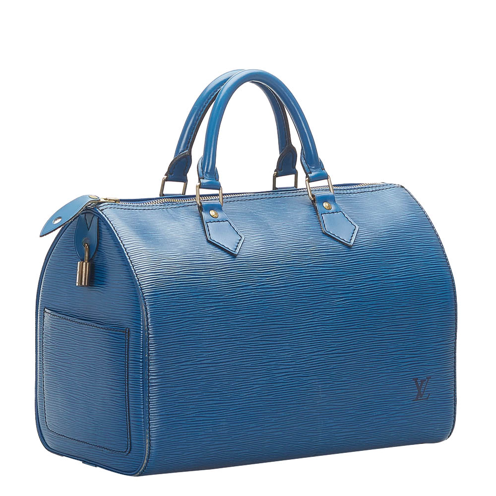 

Louis Vuitton Blue Epi Leather Speedy 30 Bag