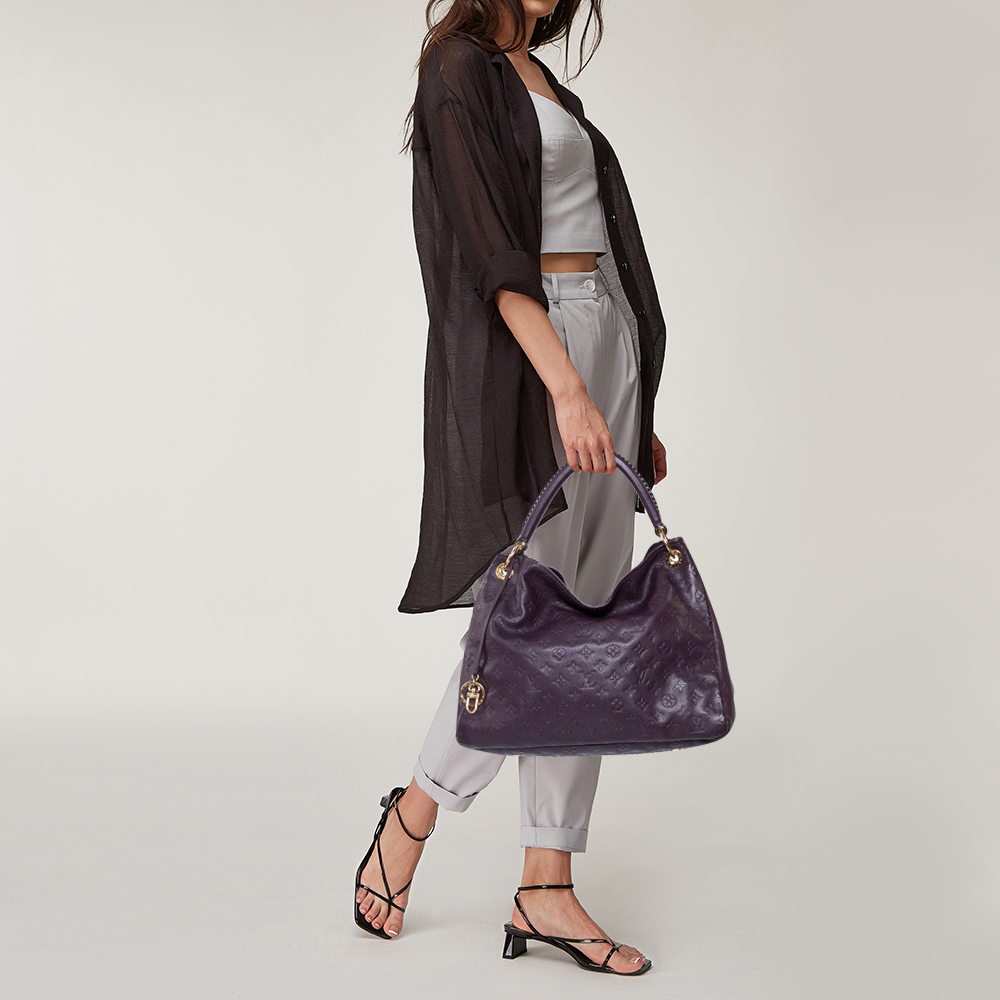 

Louis Vuitton Flamme Monogram Empreinte Leather Artsy MM Bag, Purple