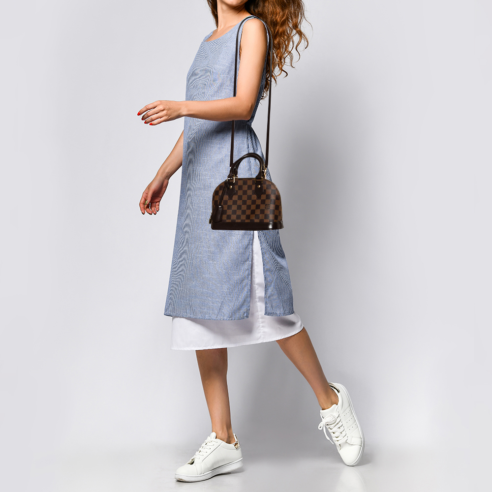

Louis Vuitton Damier Ebene Canvas Alma BB Bag, Brown