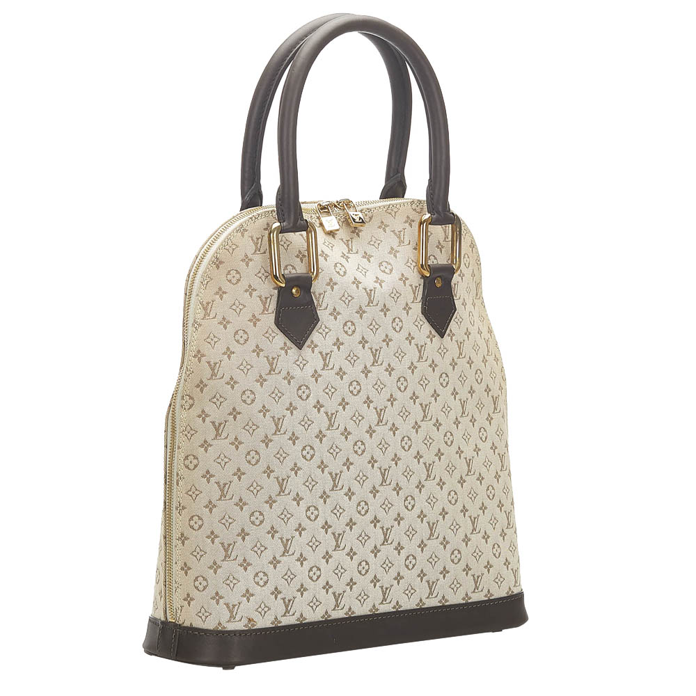 

Louis Vuitton Brown Monogram Mini Lin Canvas Alma Haut Bag, Beige