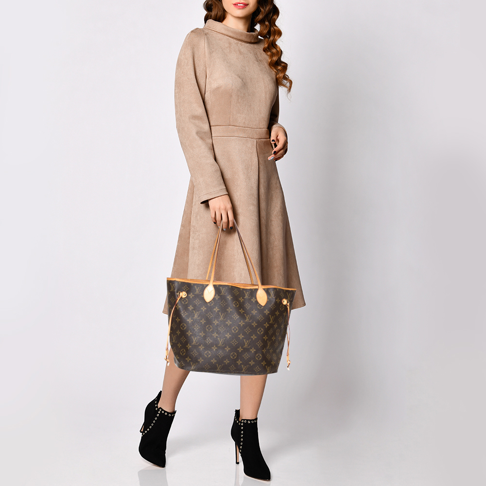 

Louis Vuitton Monogram Canvas Neverfull MM Bag, Brown