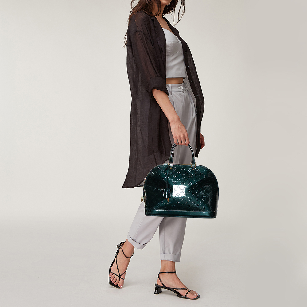 

Louis Vuitton Dark Green Monogram Vernis Alma GM Bag