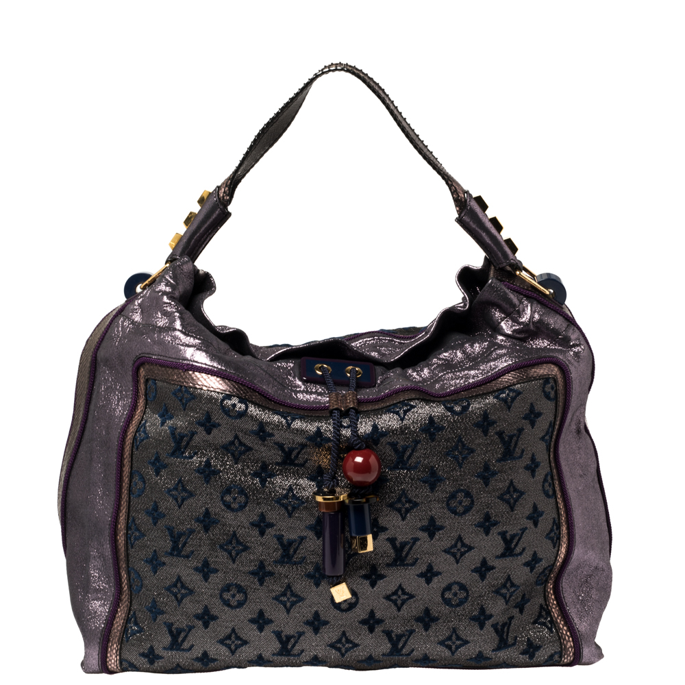 LOUIS VUITTON PURPLE MONOGRAM LUREX LIMITED EDITION BLUEBIRD BAG