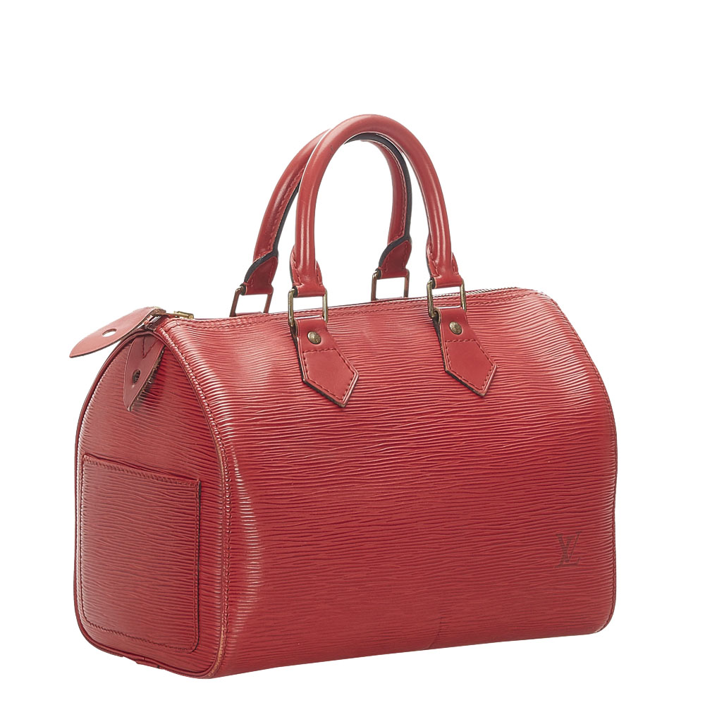 

Louis Vuitton Red Epi Leather Speedy 25 Bag