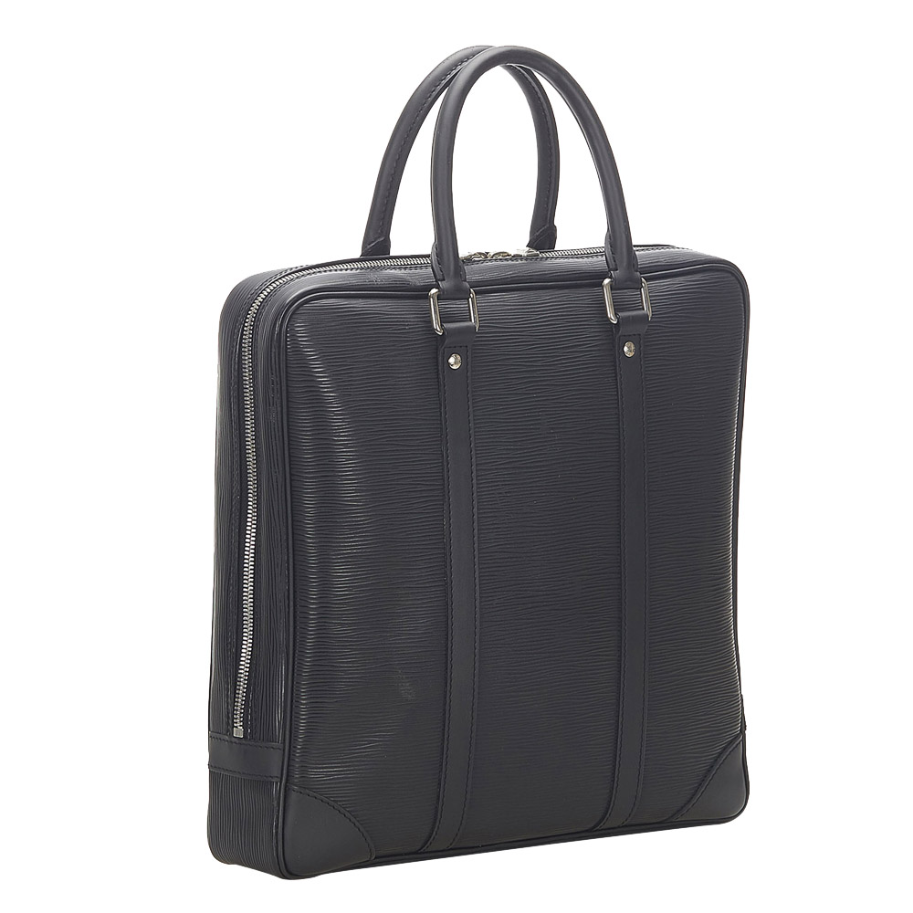 

Louis Vuitton Black Leather Top Handle Bag