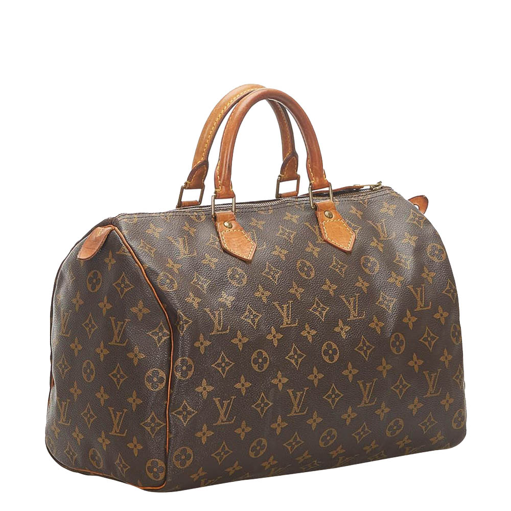 

Louis Vuitton Monogram Canvas Speedy 35 Bag, Brown