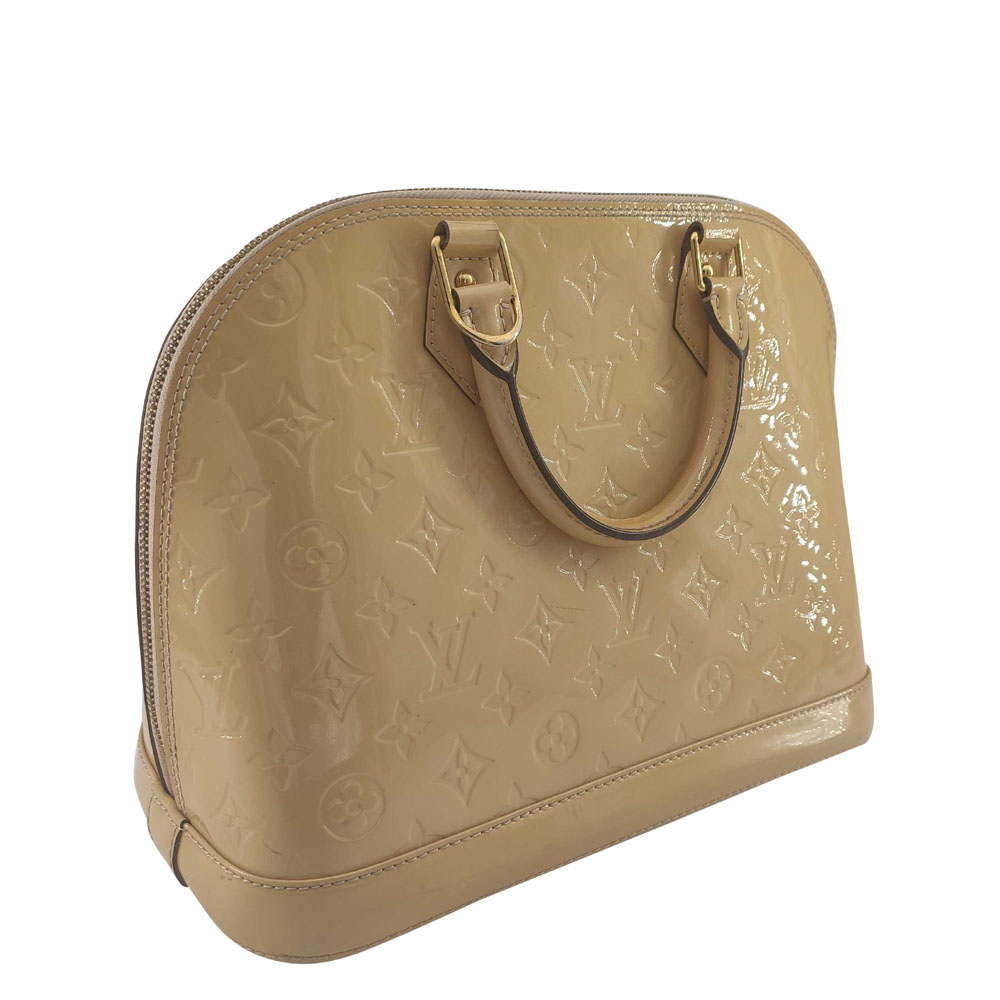 

Louis Vuitton Beige Vernis Leather Alma Bag