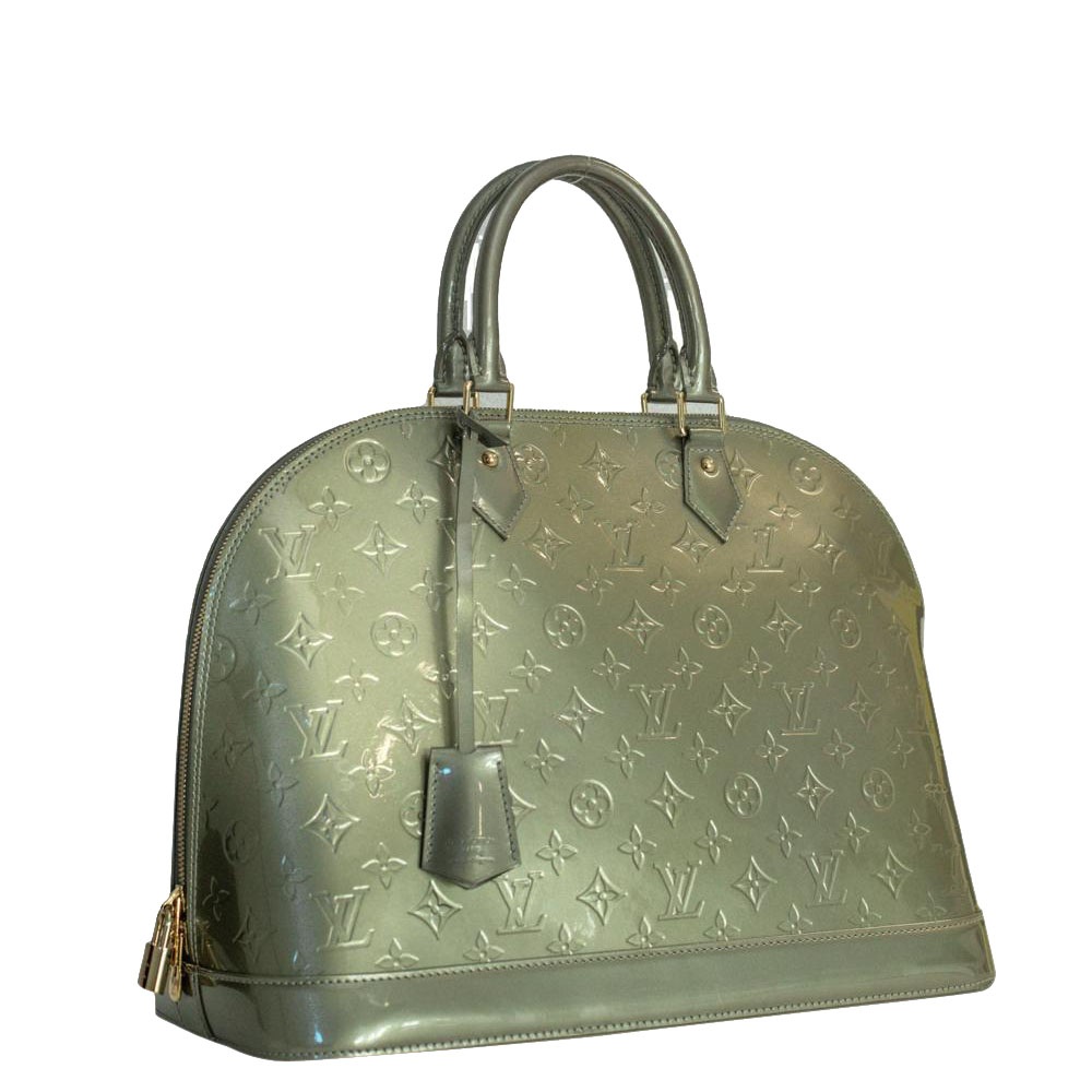 

Louis Vuitton Khaki Vernis Patent Leather Alma Bag, Green
