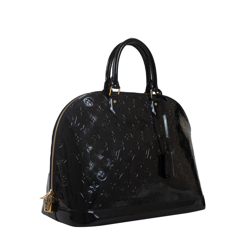 

Louis Vuitton Blue Vernis Patent Leather Alma Bag