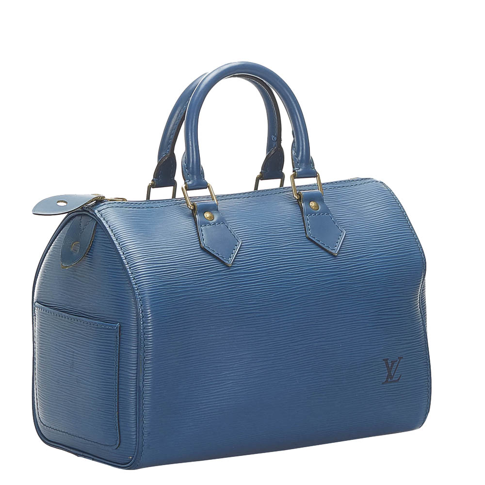 

Louis Vuitton Blue Epi Leather Speedy 25 Bag