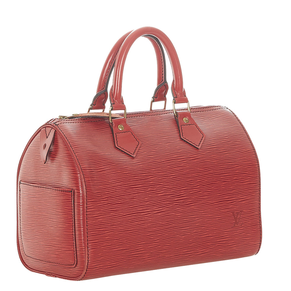 

Louis Vuitton Red Epi Leather Speedy 30 Bag