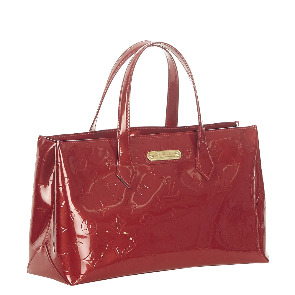 

Louis Vuitton Red Monogram Vernis Wilshire PM Bag