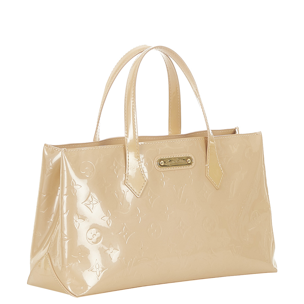 

Louis Vuitton Cream Monogram Vernis Wilshire PM Bag, Beige