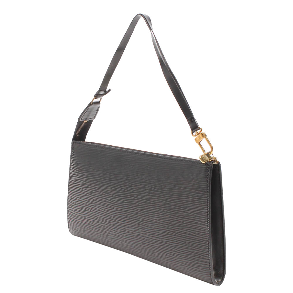 

Louis Vuitton Black Epi Leather Pochette Clutch Bag