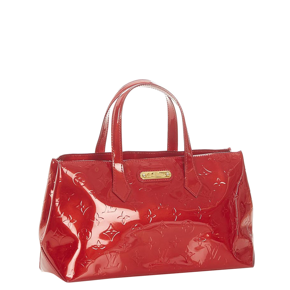 

Louis Vuitton Red Monogram Vernis Wilshire PM Bag