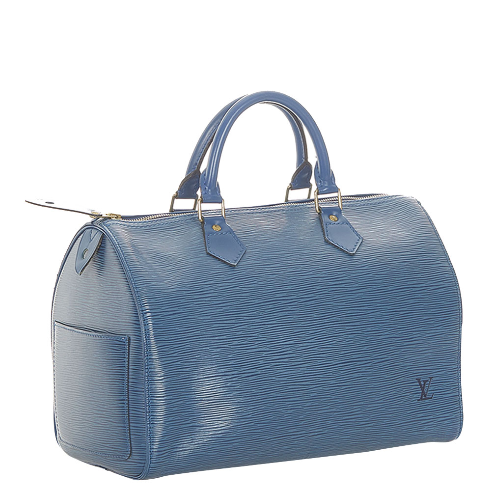 

Louis Vuitton Blue Epi Leather Speedy 30 Bag