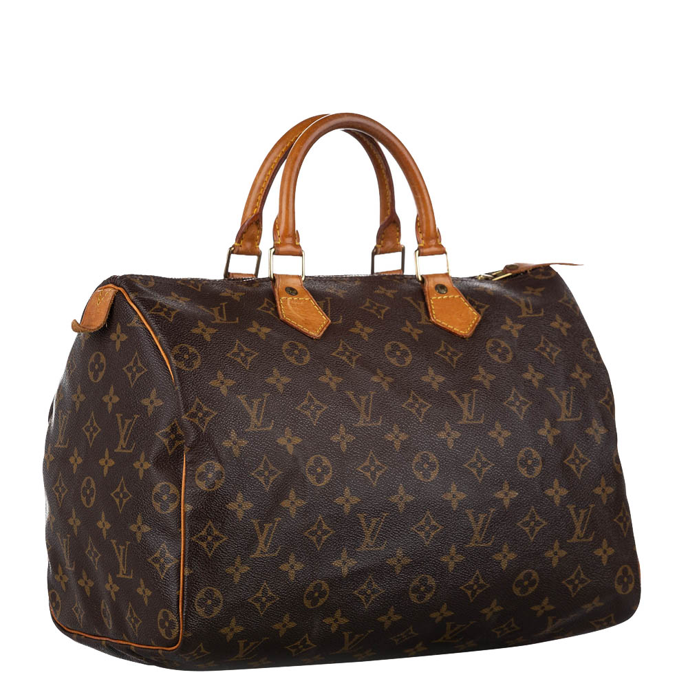 

Louis Vuitton Monogram Canvas Speedy 35 Bag, Brown