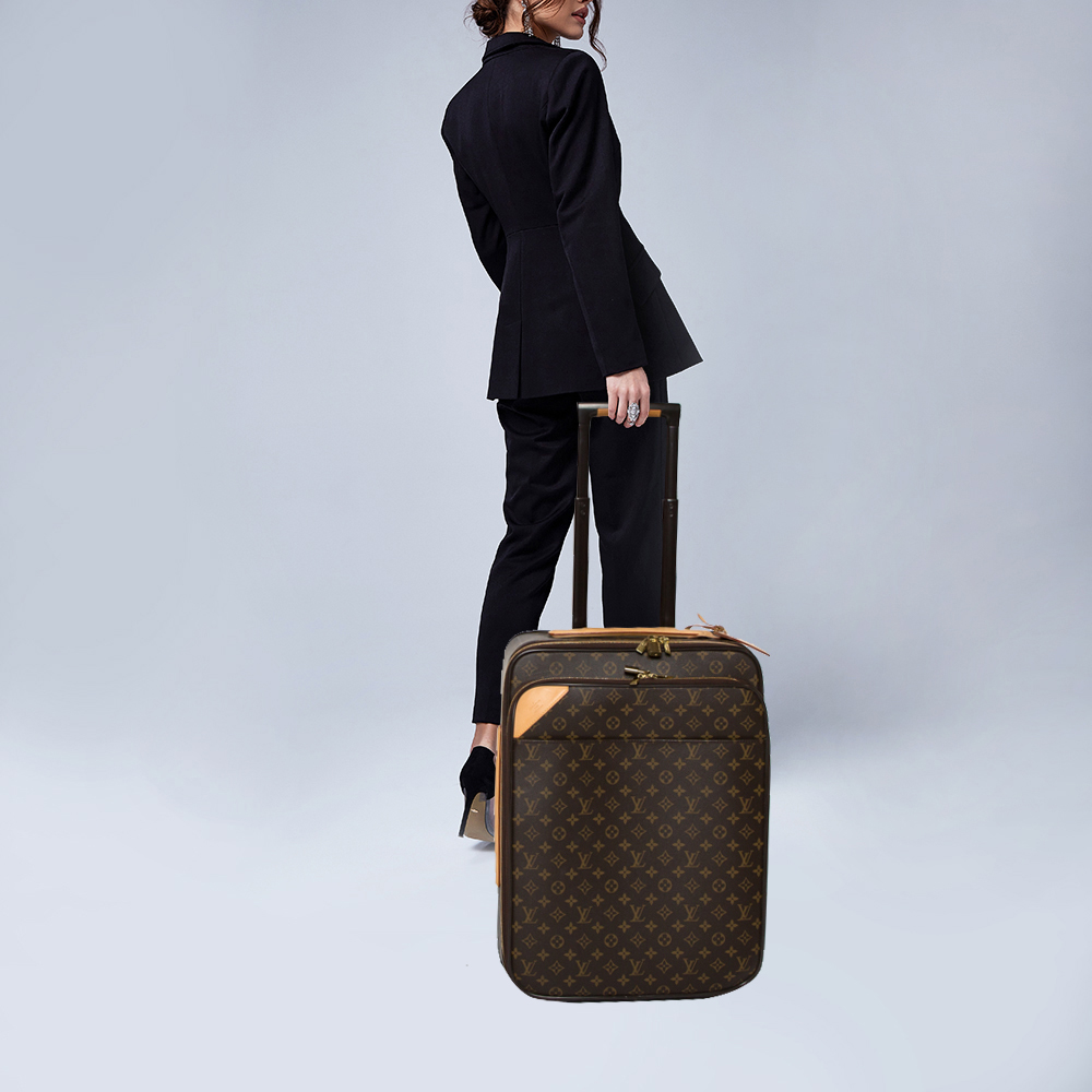 

Louis Vuitton Monogram Canvas Business Pegase Legere 55 Luggage, Brown