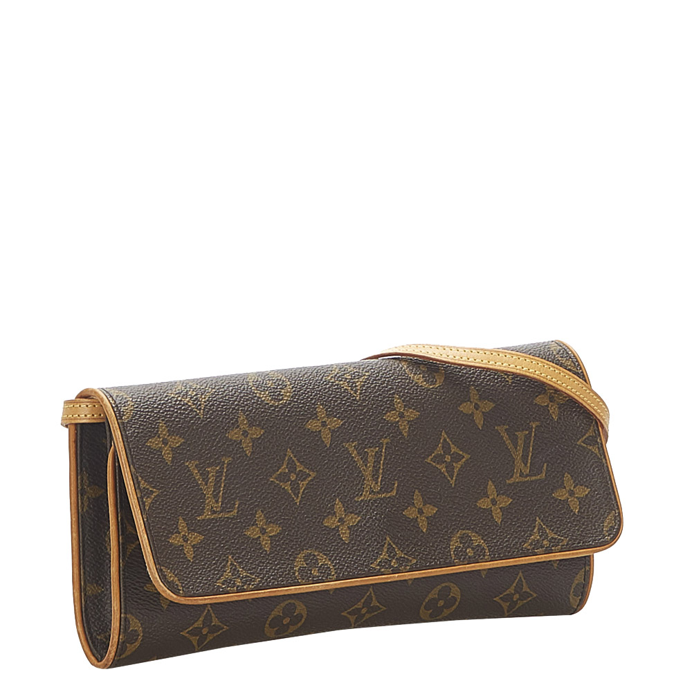 

Louis Vuitton Monogram Canvas Pochette Twin GM Bag, Brown