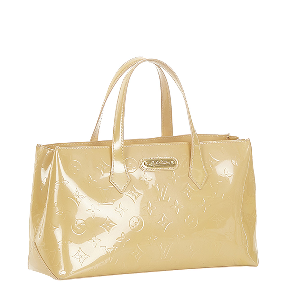 

Louis Vuitton Beige Monogram Vernis Wilshire PM Bag