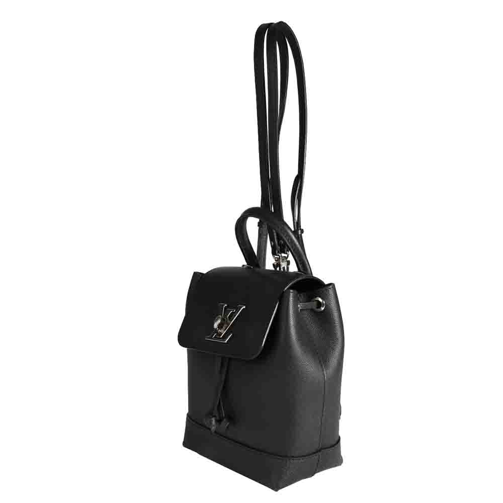 

Louis Vuitton Black Calfskin Leather Lockme Mini Backpack