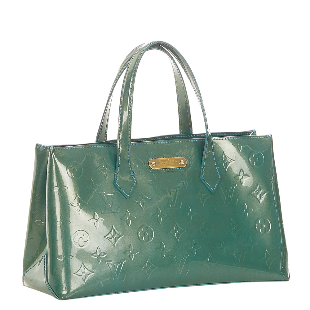 

Louis Vuitton Green Monogram Vernis Wilshire PM Bag