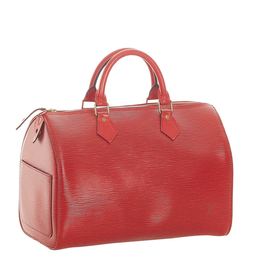 

Louis Vuitton Red Epi Leather Speedy 30 Bag