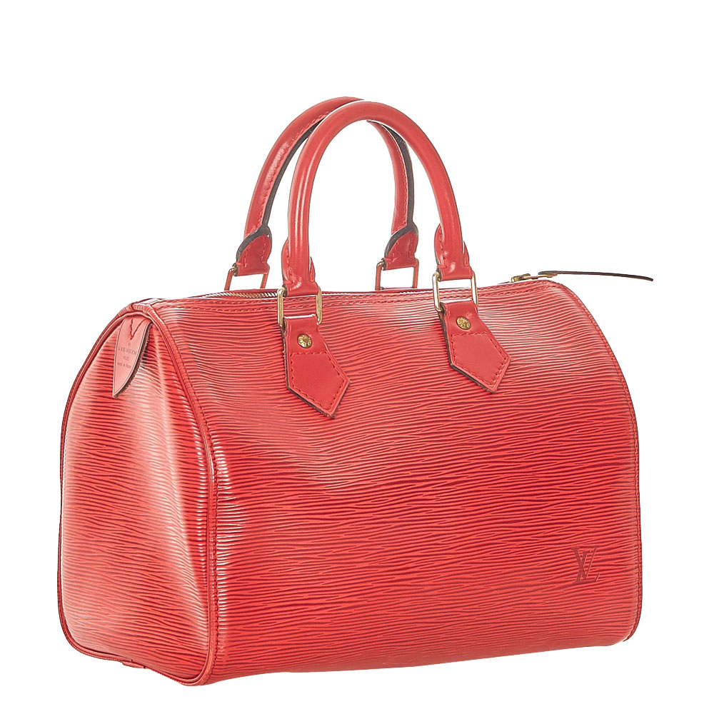 

Louis Vuitton Red Epi Leather Speedy 30 Bag