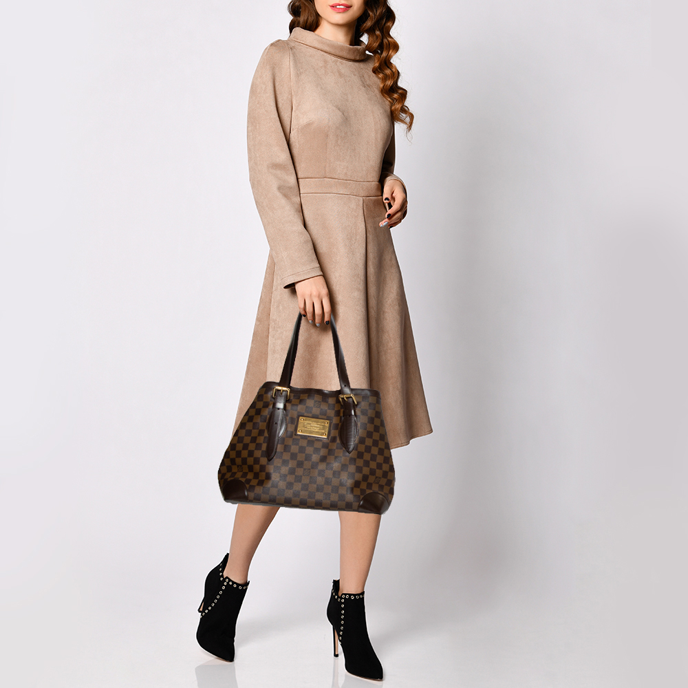 

Louis Vuitton Damier Ebene Canvas Hampstead MM Bag, Brown