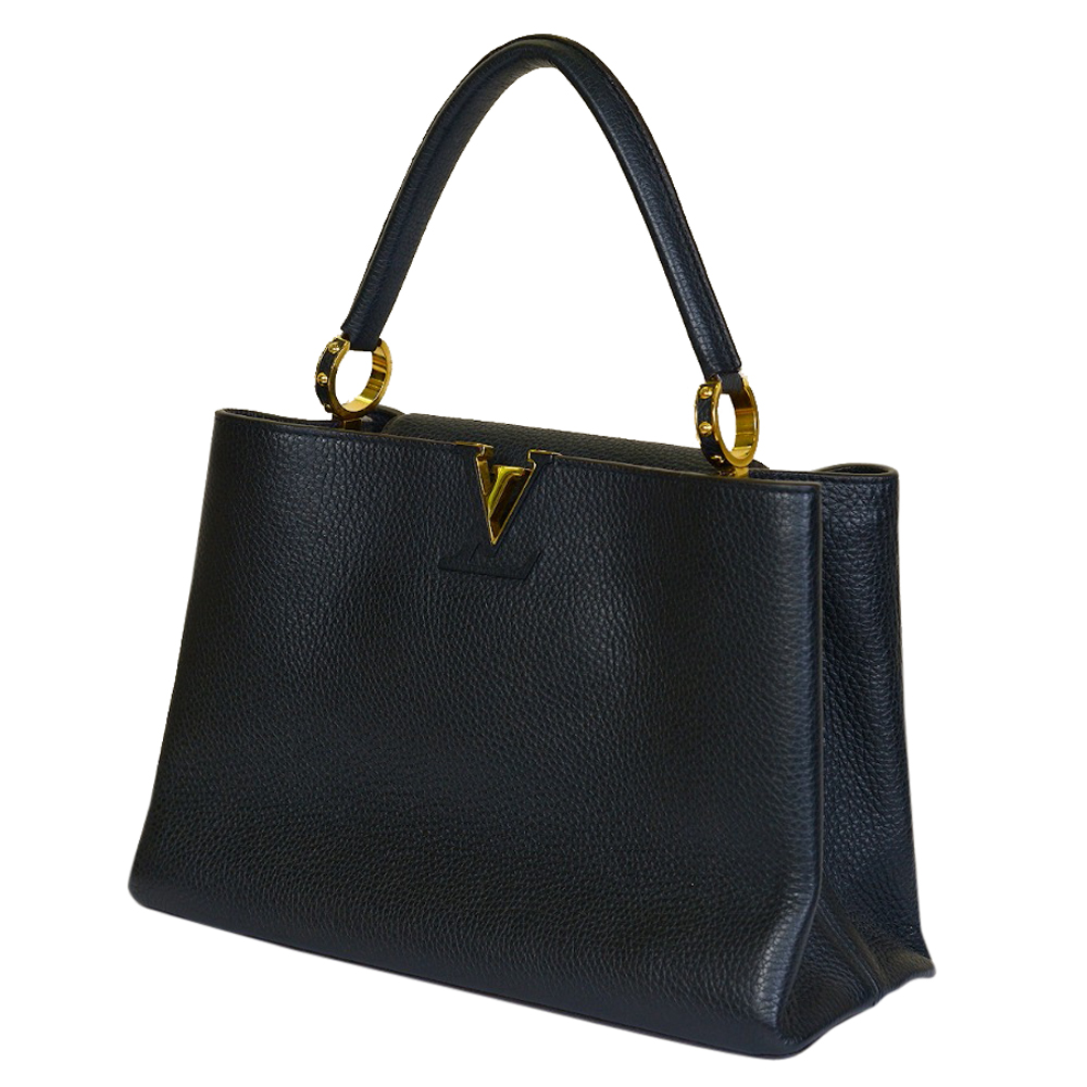 

Louis Vuitton Black Taurillon Leather Parnasséa Capucines MM Bag
