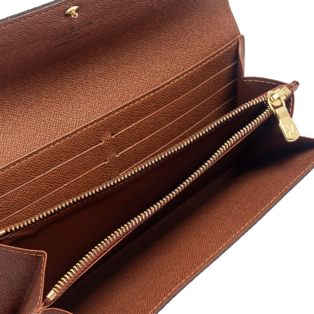 

Louis Vuitton Monogram Coated Canvas Sarah Wallet, Brown