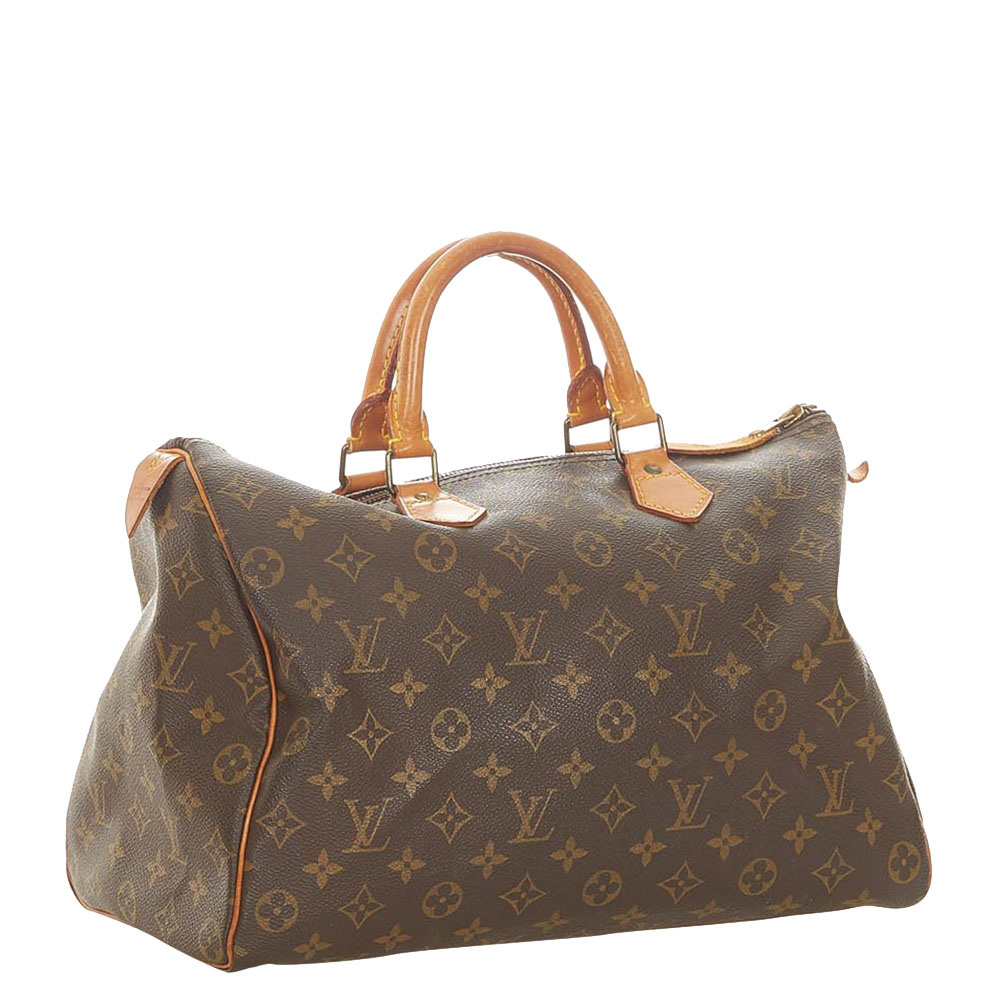 

Louis Vuitton Monogram Canvas Speedy 35 Bag, Brown