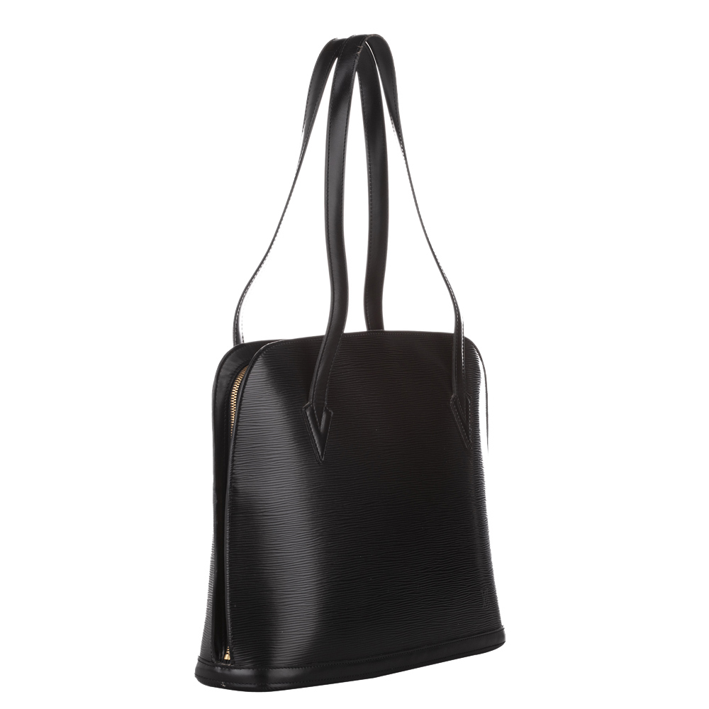 

Louis Vuitton Black Epi Leather Lussac Tote Bag