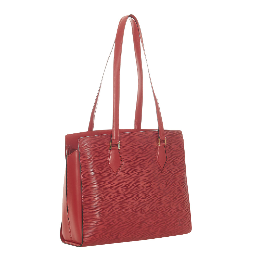 

Louis Vuitton Red Epi Leather Duplex Bag