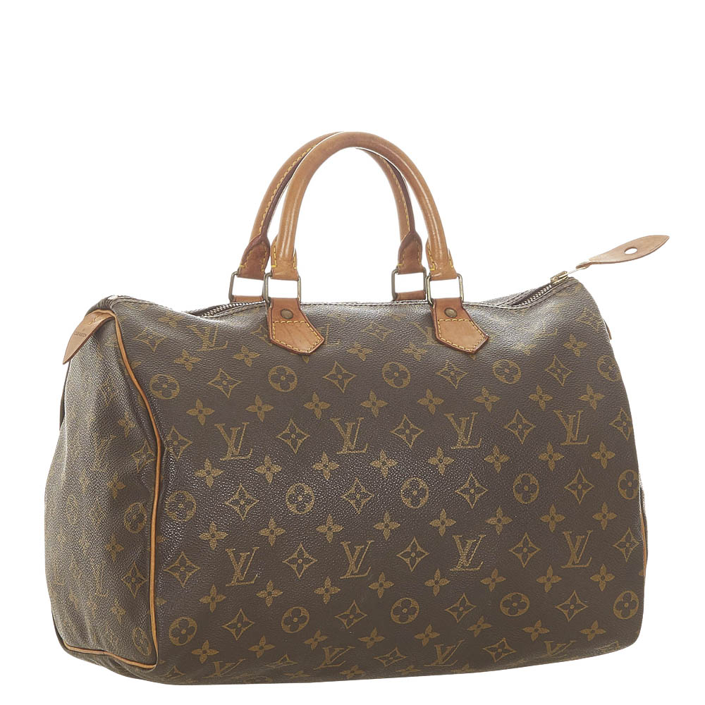 

Louis Vuitton Monogram Canvas Speedy 35 Bag, Brown
