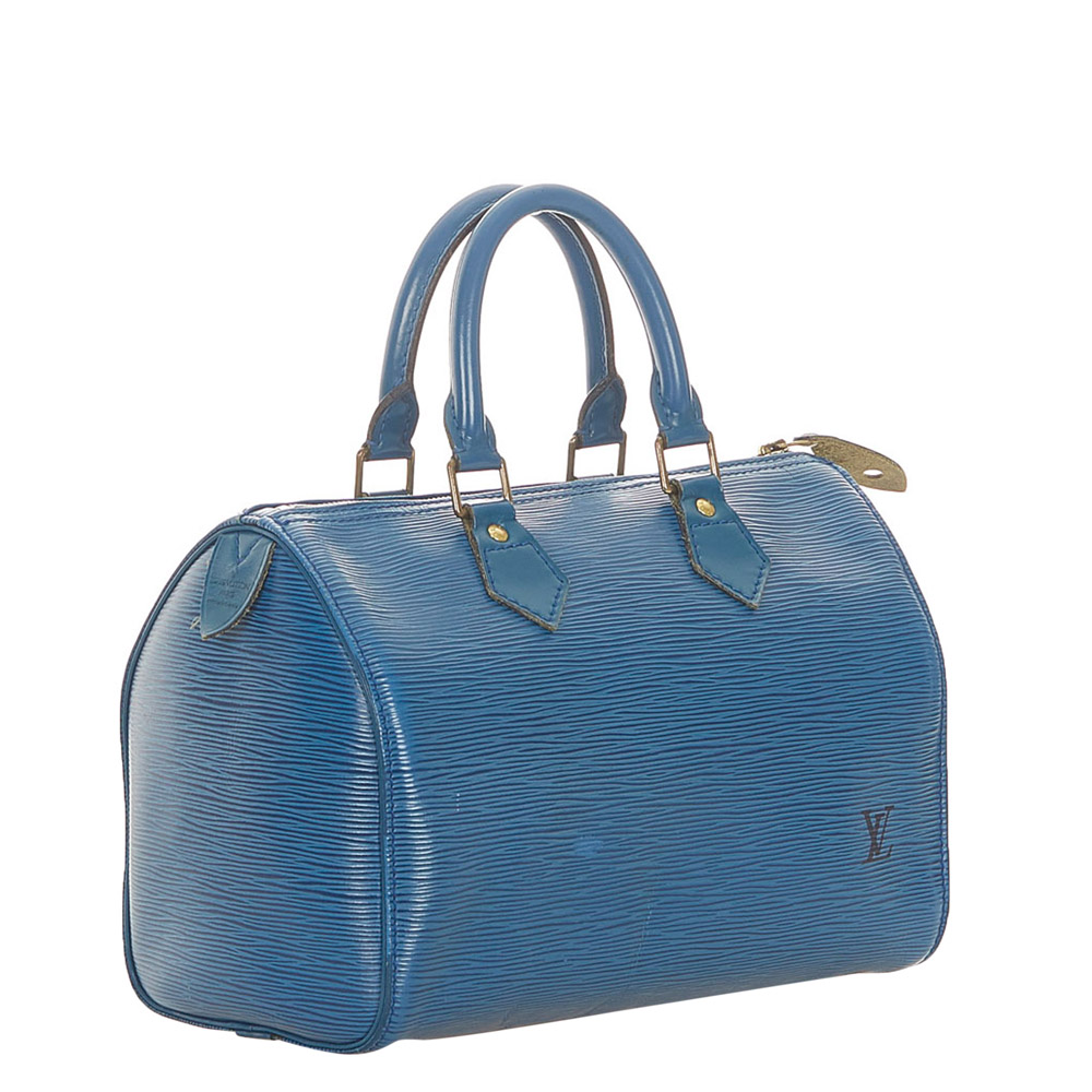

Louis Vuitton Blue Epi Leather Speedy 25 Bag