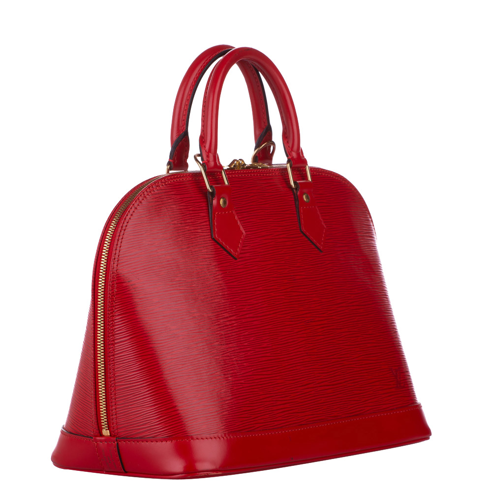 

Louis Vuitton Red Epi Leather Alma PM Bag