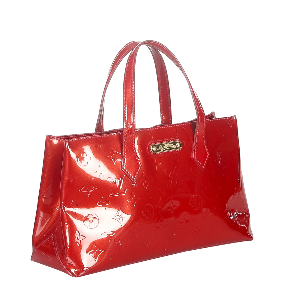 

Louis Vuitton Red Monogram Vernis Wilshire PM Bag